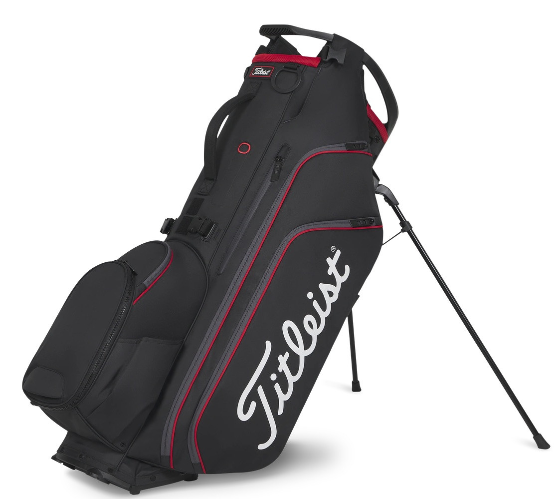 Titleist STADRY14分割カートバッグ 黒/赤 Titleist Golf Hybrid 14 Stand Bag | RockBottomGolf.com